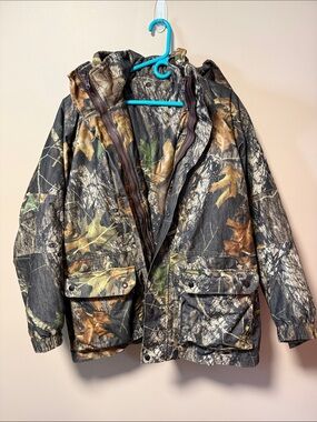Remington Men's Camo Hooded Puffer Jacket - Brown, Green, Black